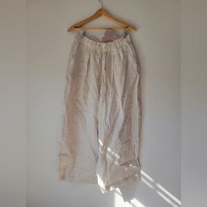 nwt nap 100% linen wide leg pants, medium